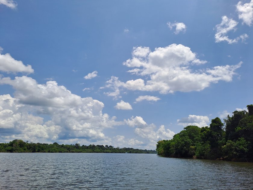 Clouds form and are influenced by the rainforest and the presence of the Uatumã River.